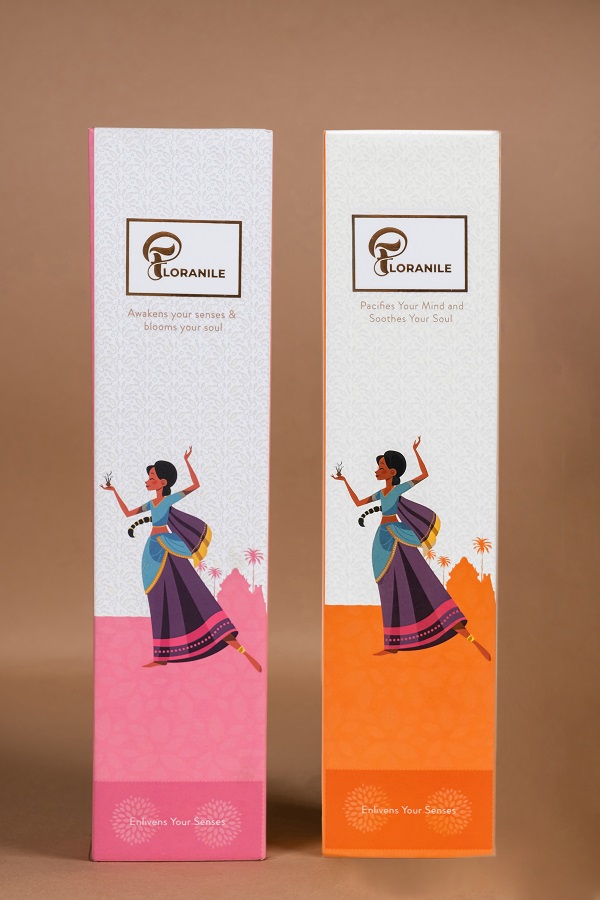 Floranile Combo Pack ( Rose & Sandalwood ) - Organic Incense Sticks | 100% Hand-rolled | Zero Black Smoke | 70 Sticks